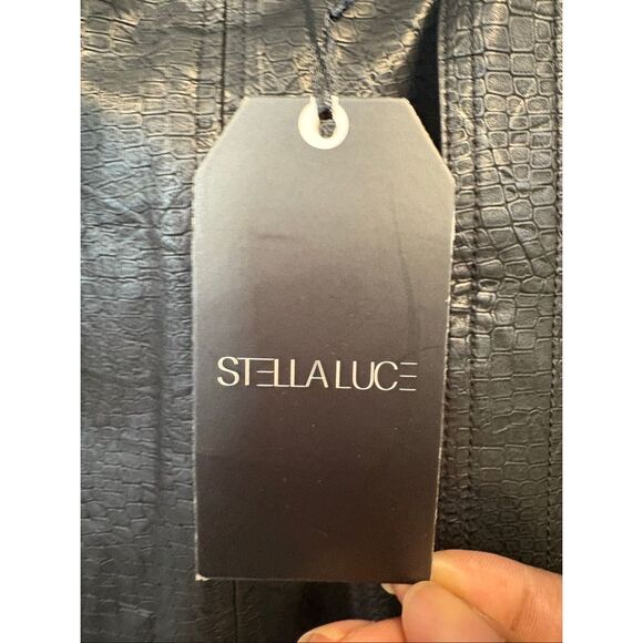 Stella Luce Black Vegan Leather Skirt - Picture 7 of 10